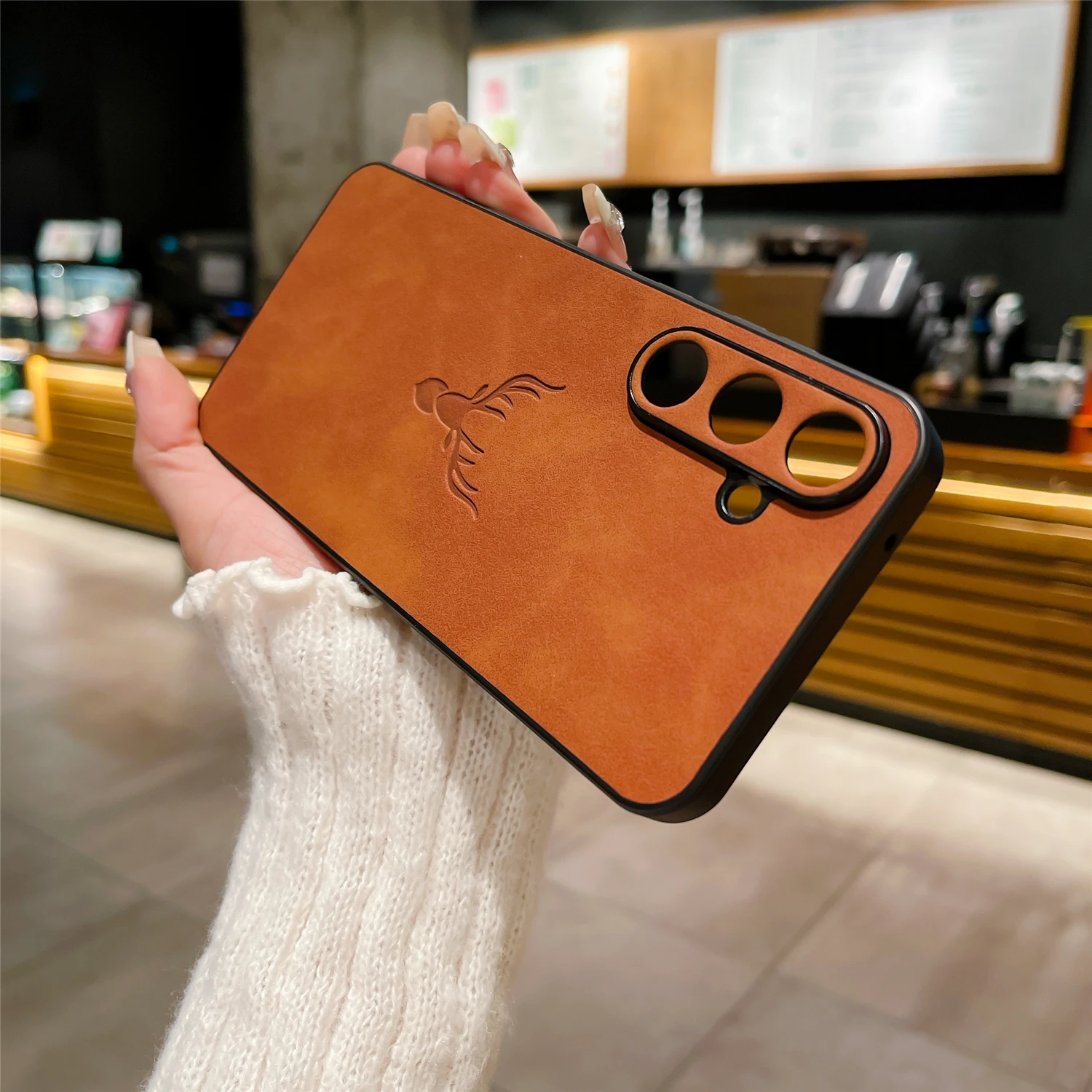 Luxury Leather Case For Samsung Phone Protective Back Cover Case