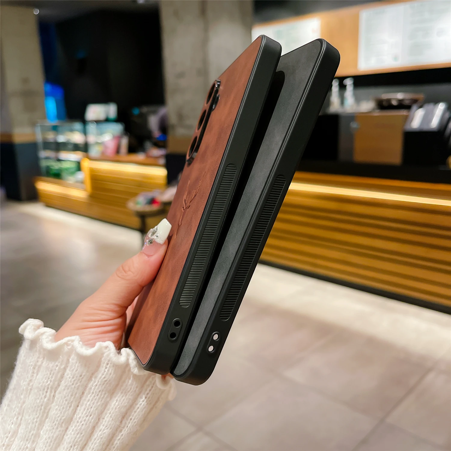 Luxury Leather Case For Samsung Phone Protective Back Cover Case