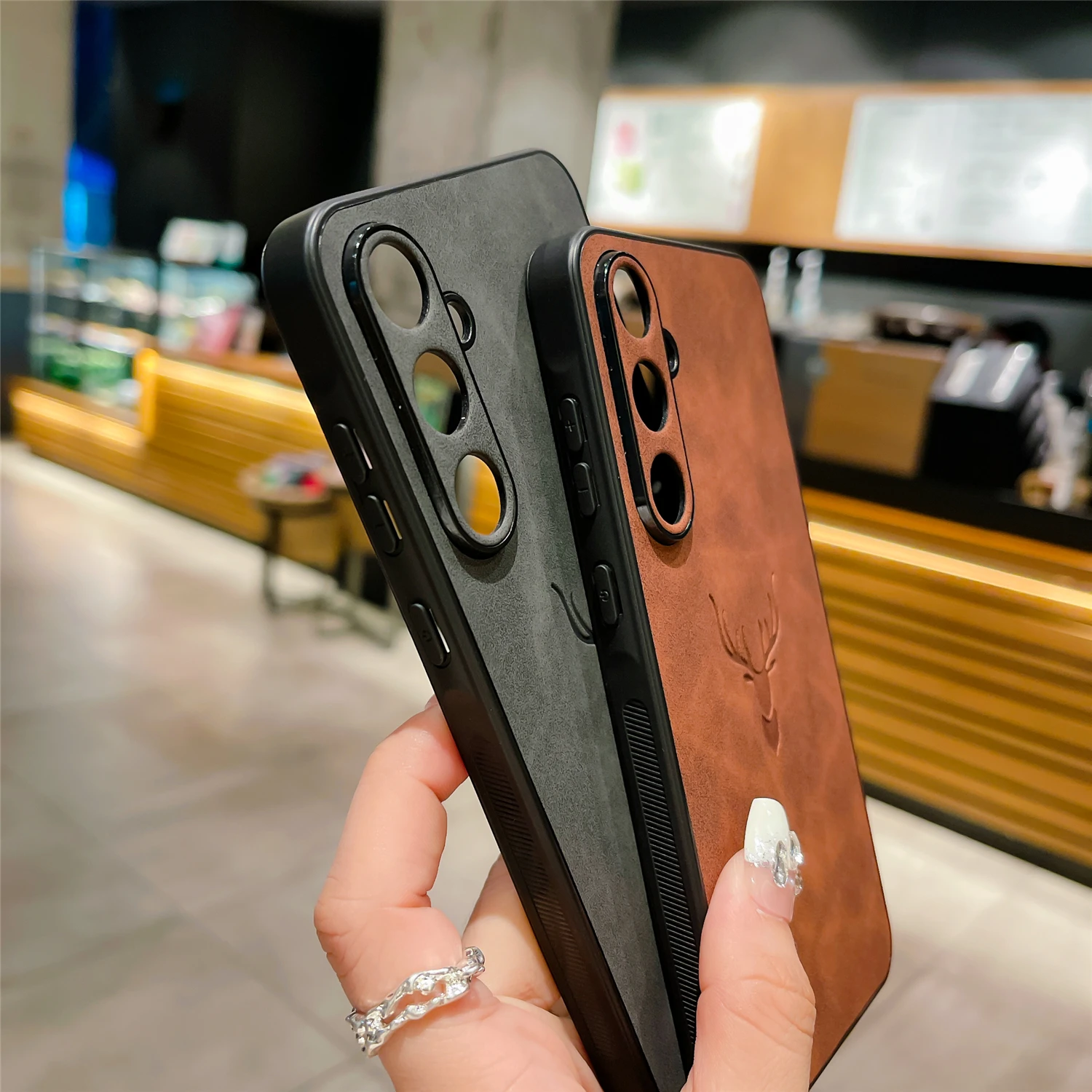 Luxury Leather Case For Samsung Phone Protective Back Cover Case