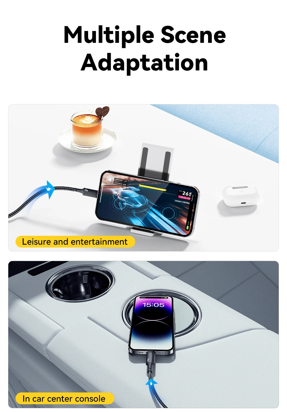 Wire 29W PD Fast Charging Type C To Lighting Data Cord