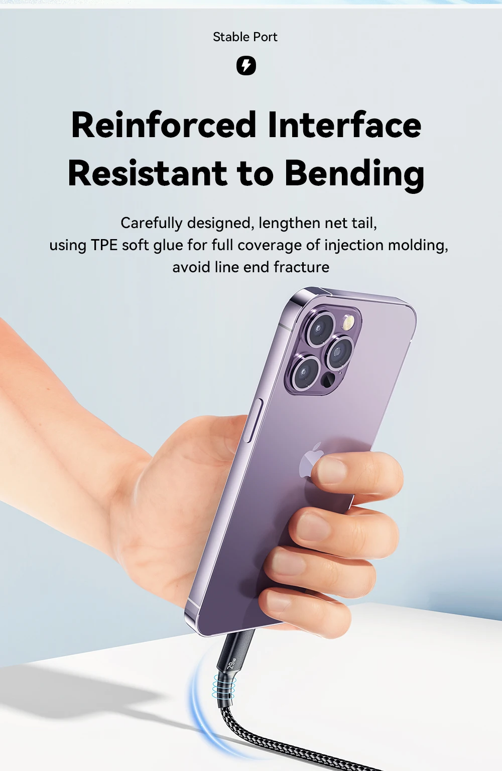 Wire 29W PD Fast Charging Type C To Lighting Data Cord