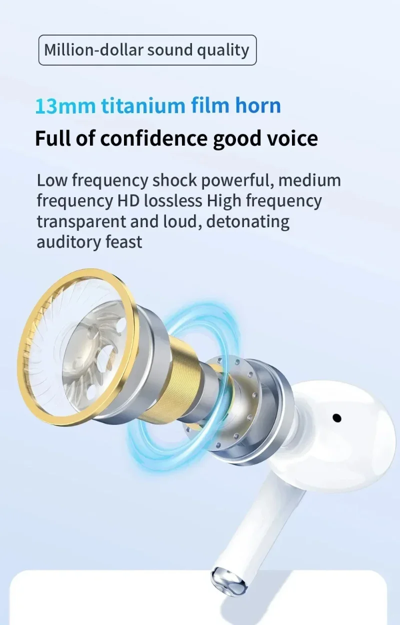 A7Pro ENC Wireless Earphones Bluetooth 5.3 Headphones TWS HIfI Noise Cancell Stereo Music Earbuds Touch Control Earbuds