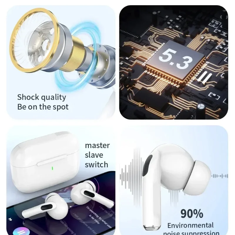 A7Pro ENC Wireless Earphones Bluetooth 5.3 Headphones TWS HIfI Noise Cancell Stereo Music Earbuds Touch Control Earbuds