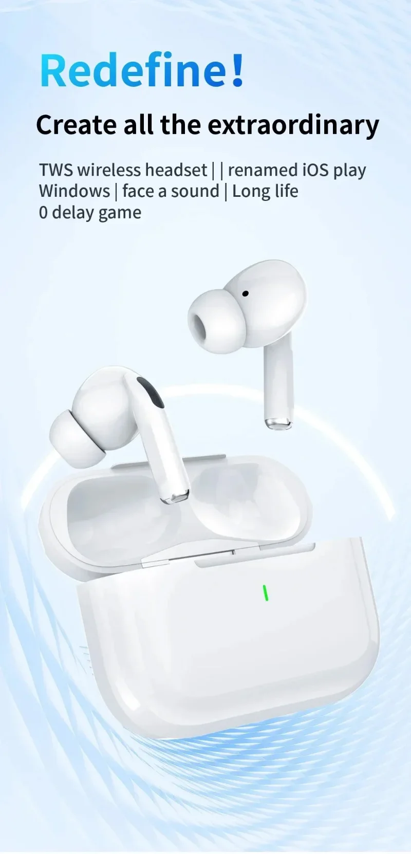 A7Pro ENC Wireless Earphones Bluetooth 5.3 Headphones TWS HIfI Noise Cancell Stereo Music Earbuds Touch Control Earbuds