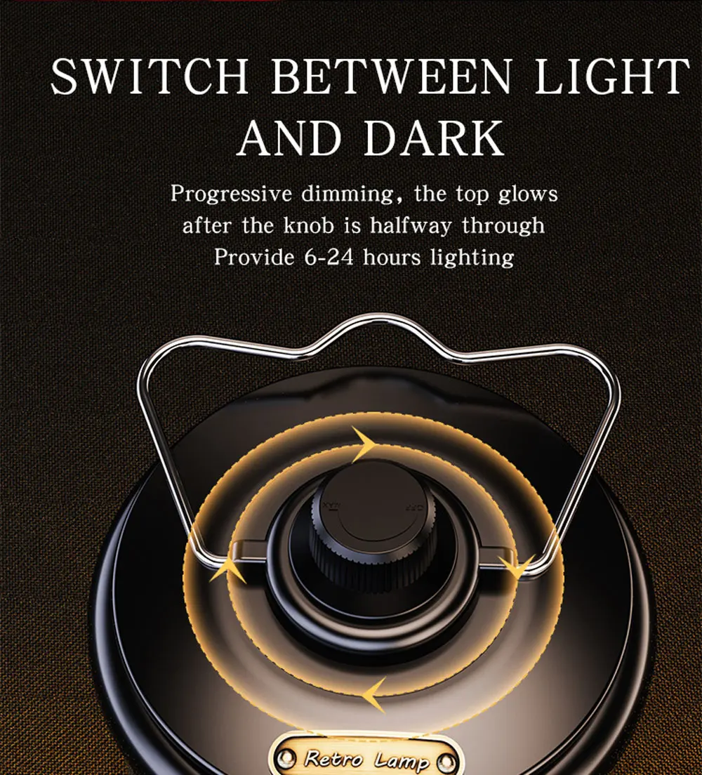 Retro Portable Camping Lantern 6000mAh Outdoor Kerosene Vintage Camp Lamp 3 Lighting Modes Tent Light for Hiking Climbing Yard Retro Portable Camping Lantern 6000mAh Outdoor Kerosene Vintage Camp Lamp 3 Lighting Modes Tent Light for Hiking Climbing Yard