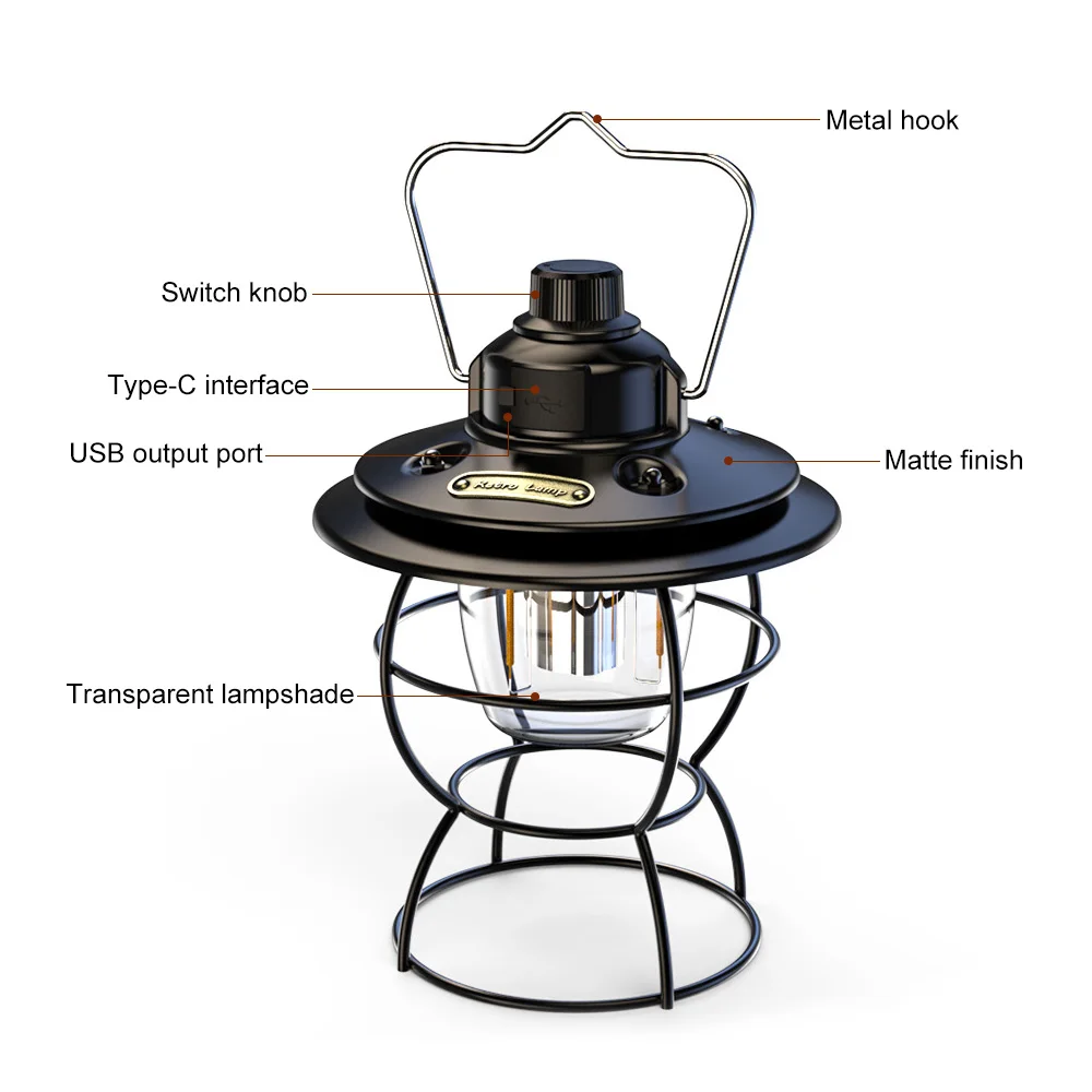 Retro Portable Camping Lantern 6000mAh Outdoor Kerosene Vintage Camp Lamp 3 Lighting Modes Tent Light for Hiking Climbing Yard Retro Portable Camping Lantern 6000mAh Outdoor Kerosene Vintage Camp Lamp 3 Lighting Modes Tent Light for Hiking Climbing Yard