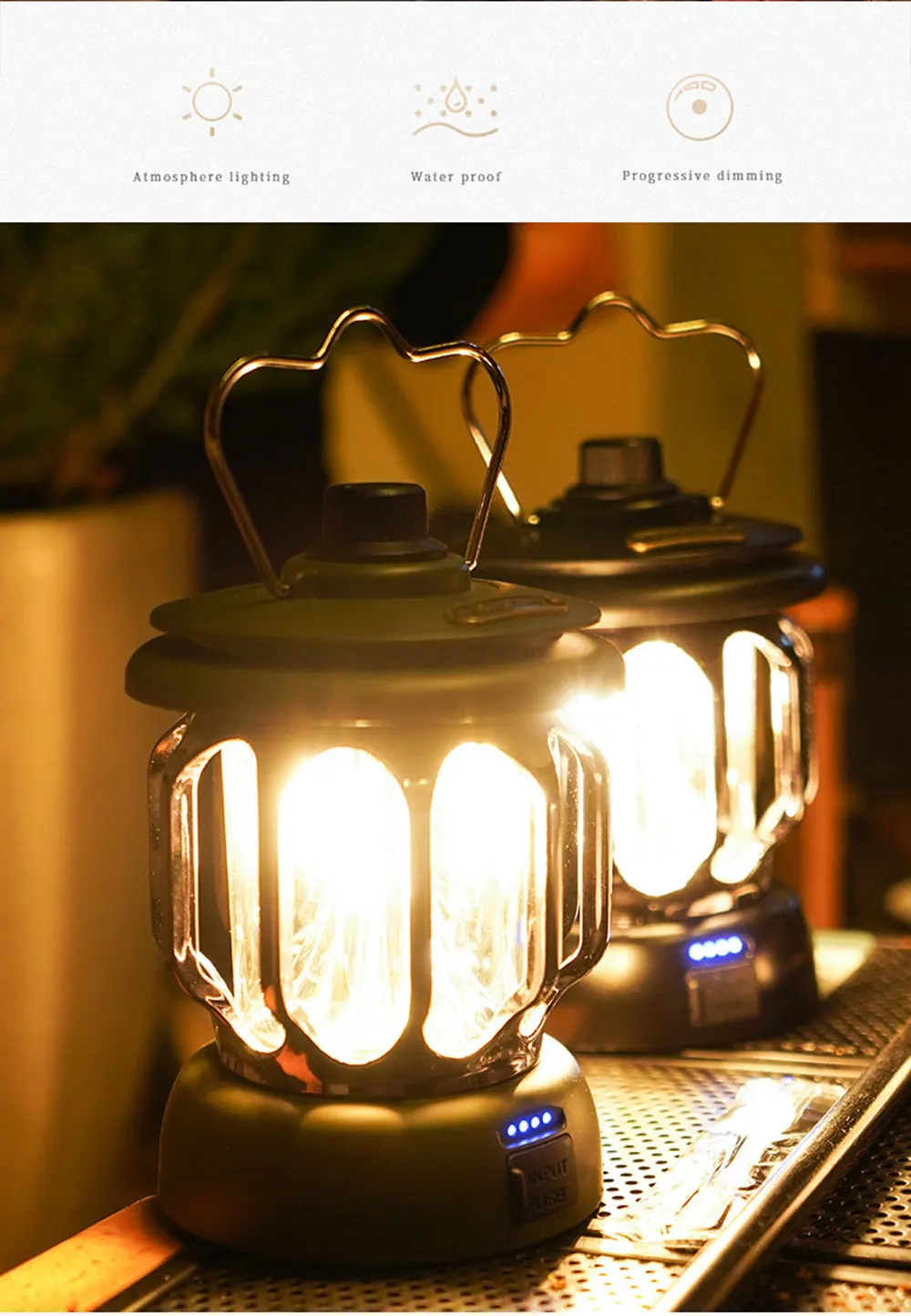 Retro Portable Camping Lantern 6000mAh Outdoor Kerosene Vintage Camp Lamp 3 Lighting Modes Tent Light for Hiking Climbing Yard Retro Portable Camping Lantern 6000mAh Outdoor Kerosene Vintage Camp Lamp 3 Lighting Modes Tent Light for Hiking Climbing Yard