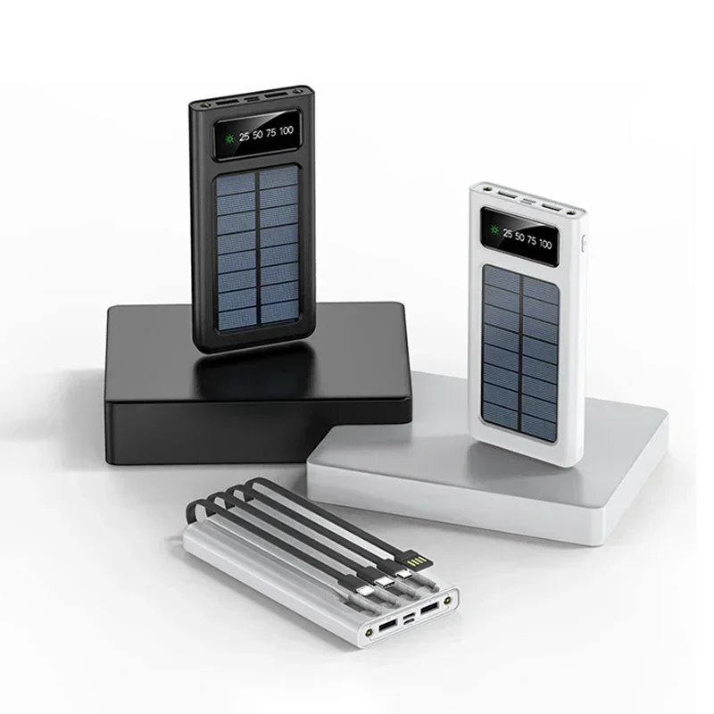 Xiaomi 200000mAh Solar Power Bank Large Capacity Mobile Power Fast Charging Battery With Dual USB 4 Cables For iPhone Samsung Xiaomi 200000mAh Solar Power Bank Large Capacity Mobile Power Fast Charging Battery With Dual USB 4 Cables For iPhone Samsung