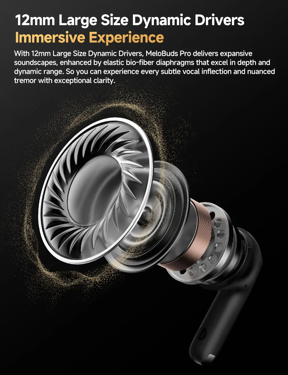 QCY MeloBuds Pro ANC Bluetooth 5.3 Earphones Wireless 46dB Hybrid ANC Hi-Res LDAC Earbuds 6 Mic Headphones 34H in-Ear Detection