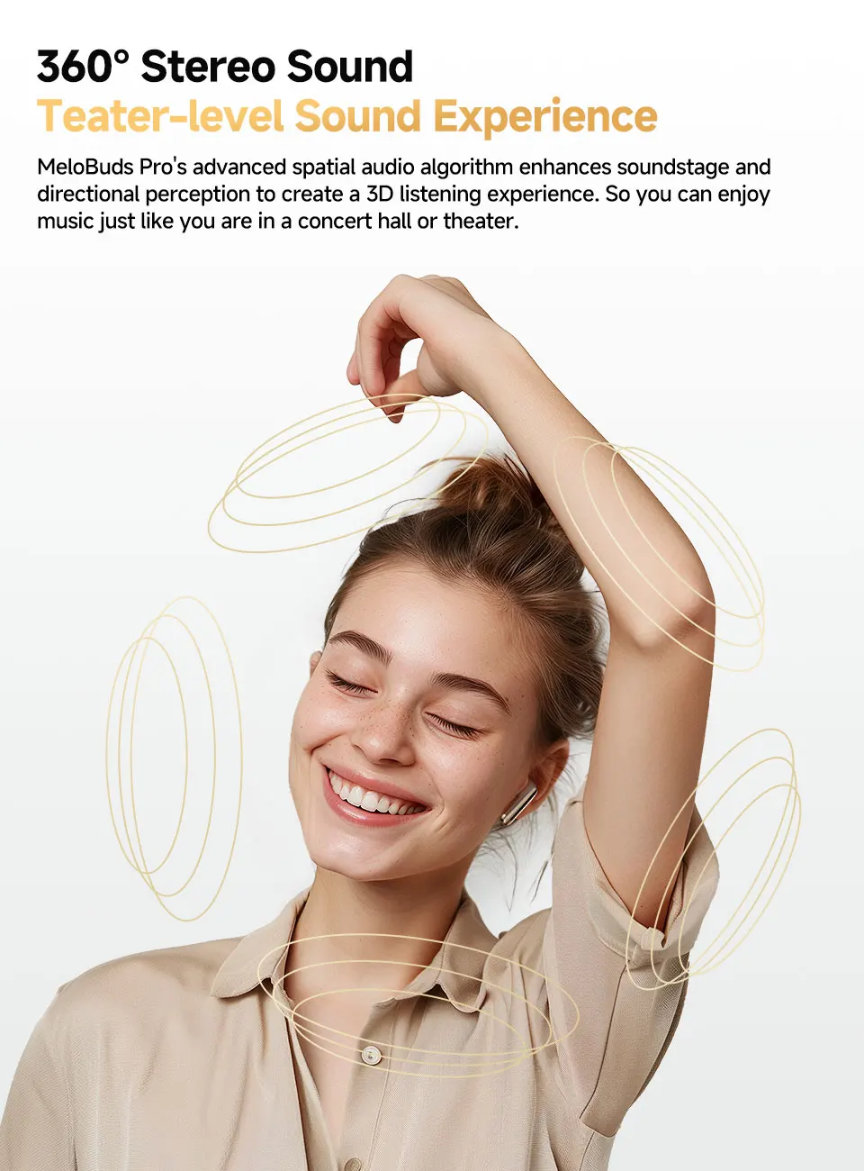 QCY MeloBuds Pro ANC Bluetooth 5.3 Earphones Wireless 46dB Hybrid ANC Hi-Res LDAC Earbuds 6 Mic Headphones 34H in-Ear Detection