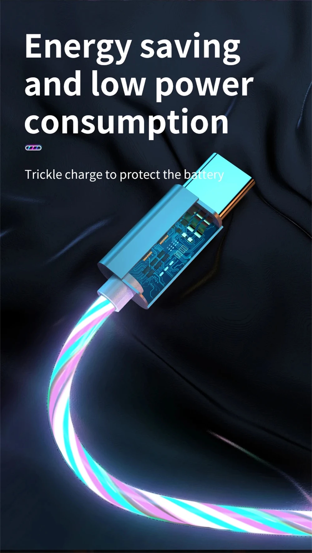 NNBILI Glowing LED Light USB 3 IN 1 cable Phone Fast Charging Charger Luminous Type C Cable For Xiaomi iPhone Phone Accessories