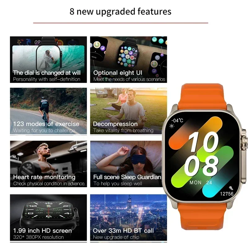 2024 New Smart Watch T10 U2 Watch Ultra IWO Watch Ultra NFC Smartwatch Series 9 Bluetooth Call 2.2 Inch Wireless Fitness Watch 2024 New Smart Watch T10 U2 Watch Ultra IWO Watch Ultra NFC Smartwatch Series 9 Bluetooth Call 2.2 Inch Wireless Fitness Watch