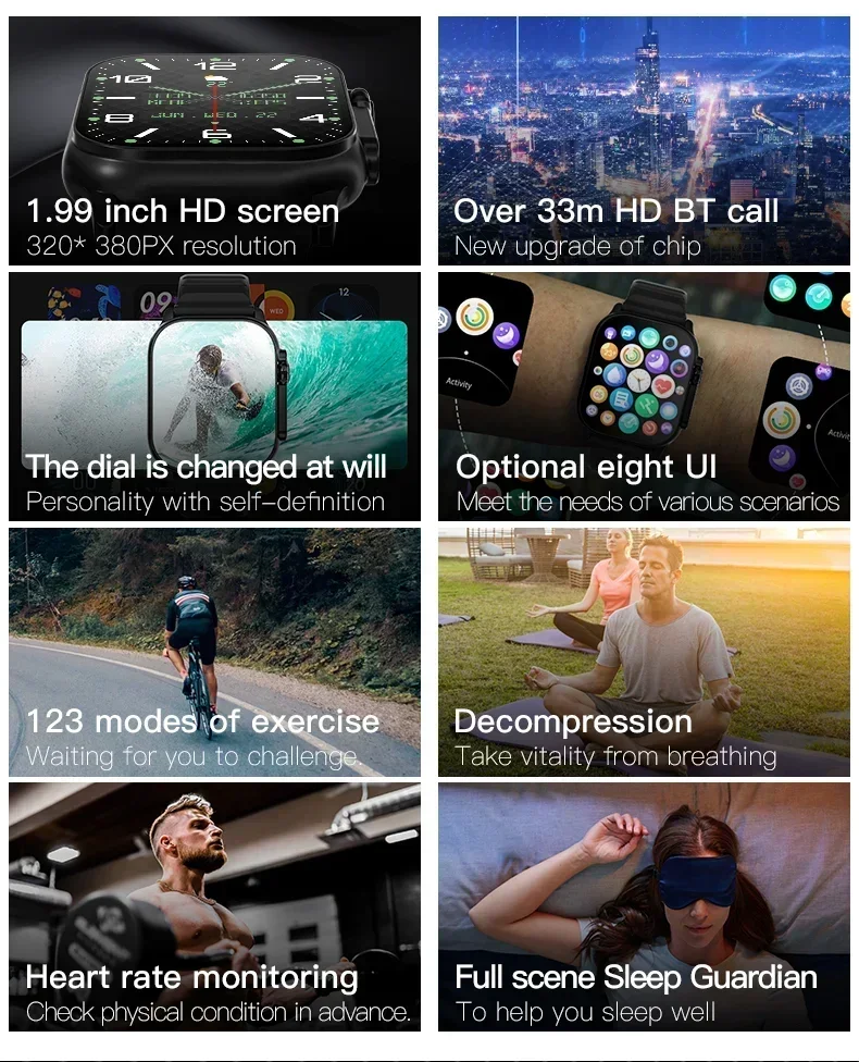 2024 New Smart Watch T10 U2 Watch Ultra IWO Watch Ultra NFC Smartwatch Series 9 Bluetooth Call 2.2 Inch Wireless Fitness Watch 2024 New Smart Watch T10 U2 Watch Ultra IWO Watch Ultra NFC Smartwatch Series 9 Bluetooth Call 2.2 Inch Wireless Fitness Watch