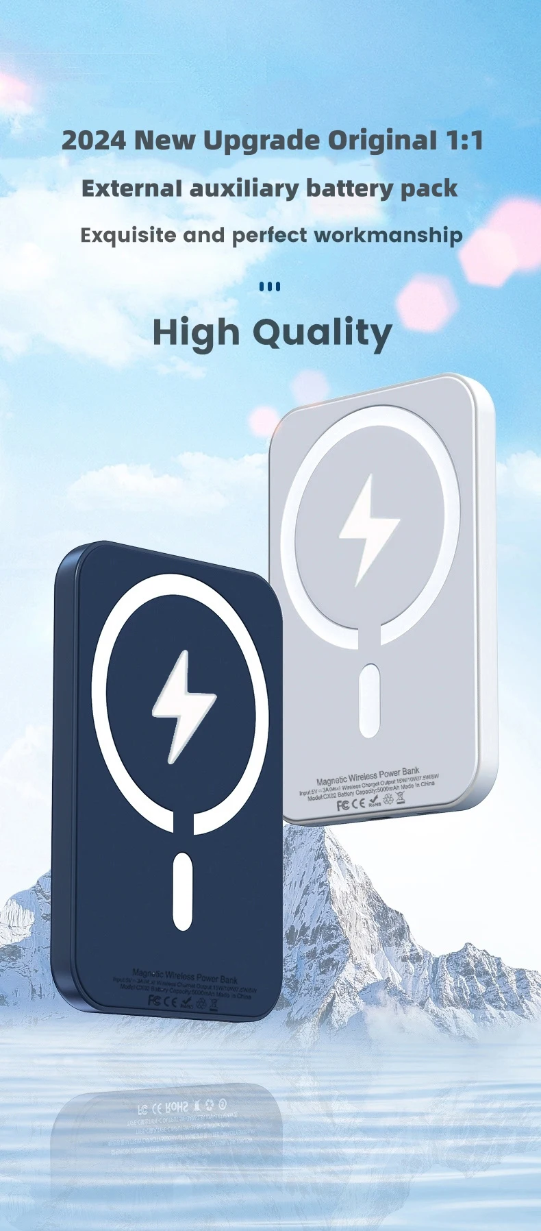 Magnetic Powerbank For iPhone Original External Battery Portable Wireless Charger for apple magsafe Power Bank Spare Battery Magnetic Powerbank For iPhone Original External Battery Portable Wireless Charger for apple magsafe Power Bank Spare Battery