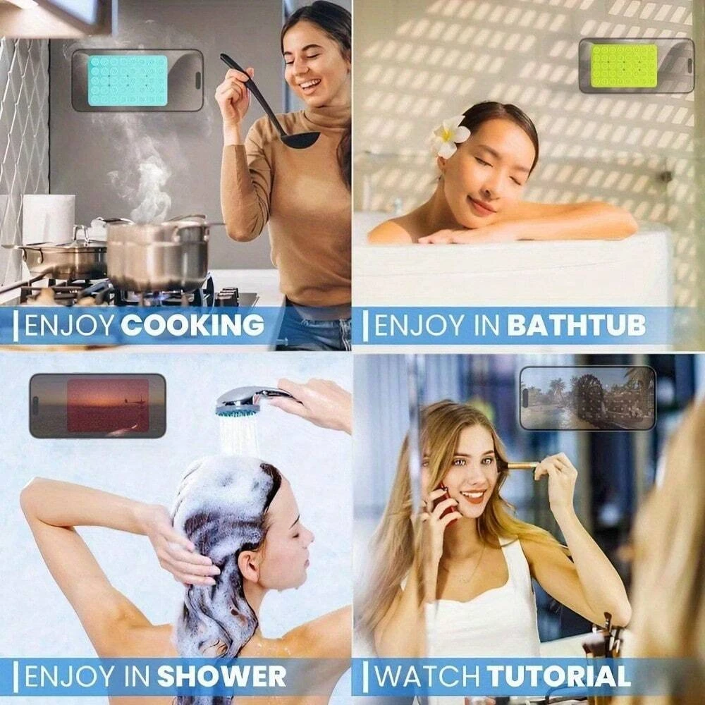 Silicone Suction Cup Phone Mount Hands-Free Mobile Stand Airplane Travel Essential Compatible with Any Smartphone