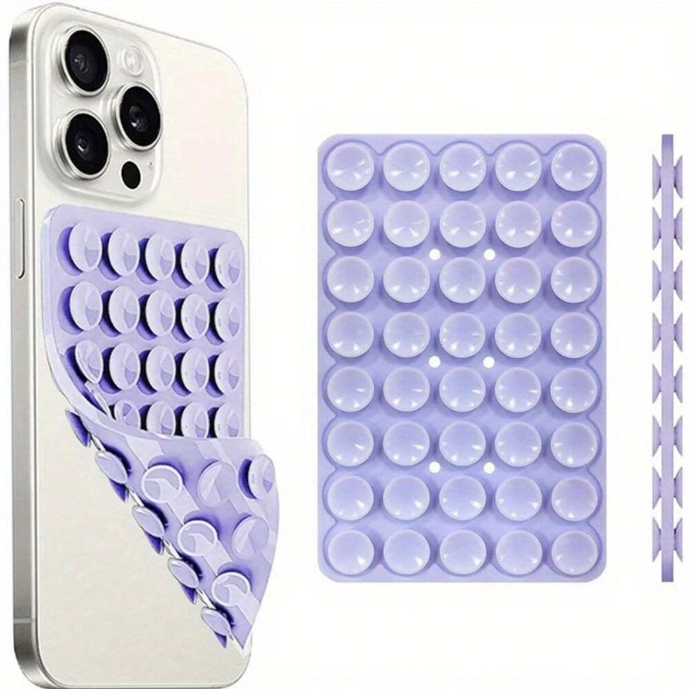 Silicone Suction Cup Phone Mount Hands-Free Mobile Stand Airplane Travel Essential Compatible with Any Smartphone