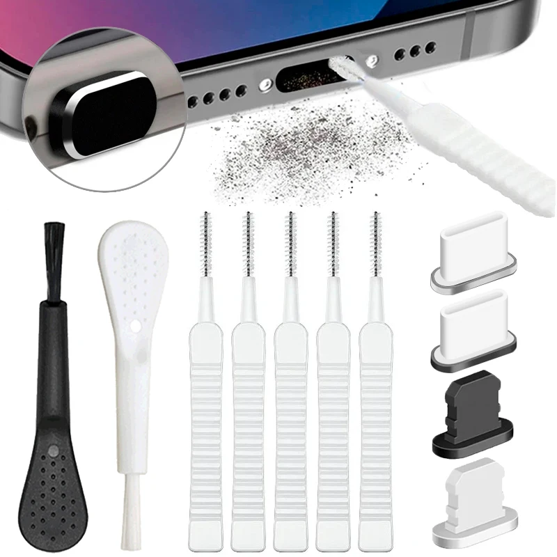 Cell Phone Charging Port Dust Plug with Cleaning Brush Cell Phone Charging Port Dust Plug with Cleaning Brush