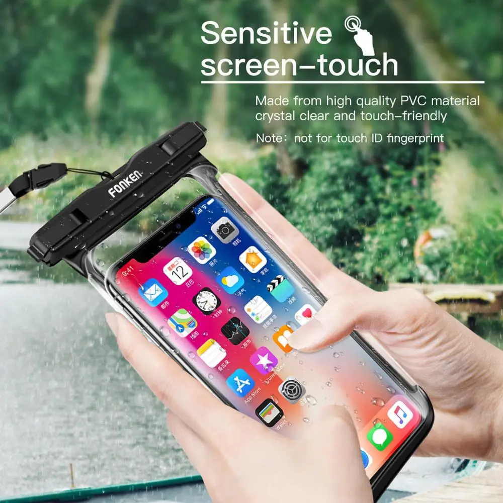 FONKEN Full View Waterproof Case for Phone Underwater Snow Rainforest Transparent Dry Bag Swimming Pouch Big Mobile Phone Covers FONKEN Full View Waterproof Case for Phone Underwater Snow Rainforest Transparent Dry Bag Swimming Pouch Big Mobile Phone Covers