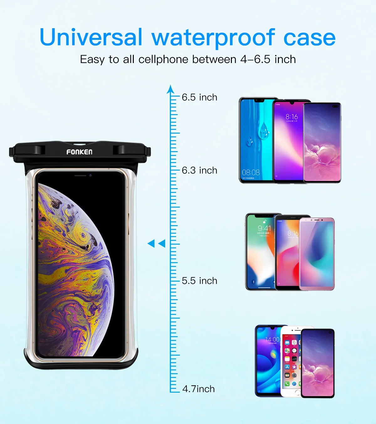 FONKEN Full View Waterproof Case for Phone Underwater Snow Rainforest Transparent Dry Bag Swimming Pouch Big Mobile Phone Covers FONKEN Full View Waterproof Case for Phone Underwater Snow Rainforest Transparent Dry Bag Swimming Pouch Big Mobile Phone Covers